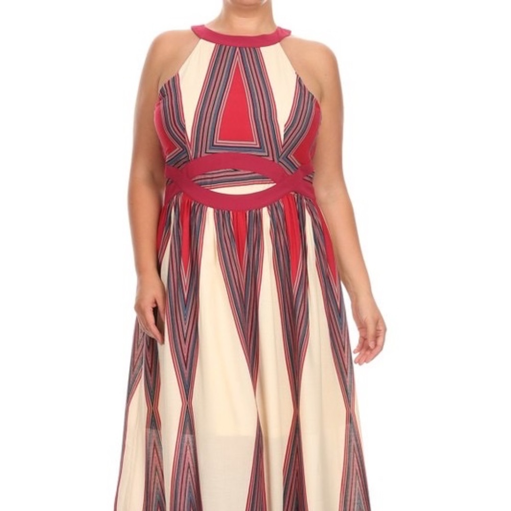 Maxi Red/Cream dress